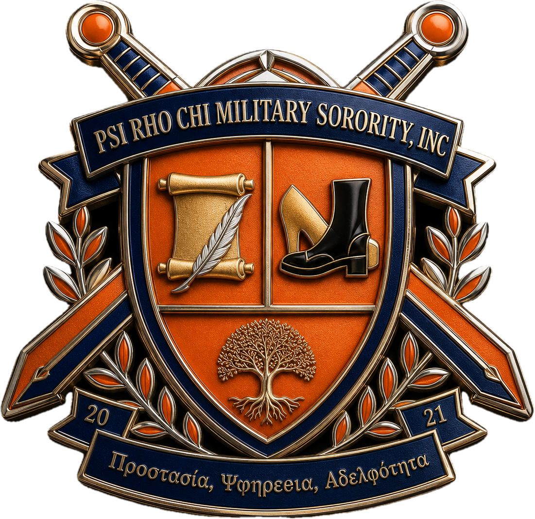Psi Rho Chi Military Sorority Incorporated crest